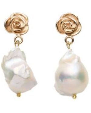 Magda Butrym Rose Drop Earrings - Metallic