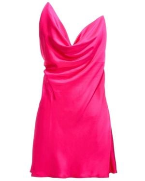 Y. Project Satin Dress With Unique Crisscross Transparent Straps - Pink
