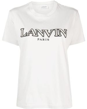 Lanvin Classic Curb Embroidered Crewneck T-Shirt - White