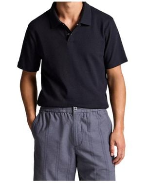 Vince Mesh-Knit Cotton-Blend Snap Polo Shirt - Black