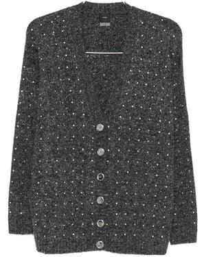 Pinko Marche Sequin Embellished Knitted Cardigan - Grey