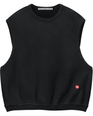 Alexander Wang Logo Printed Sleeveless Tank Top - Black
