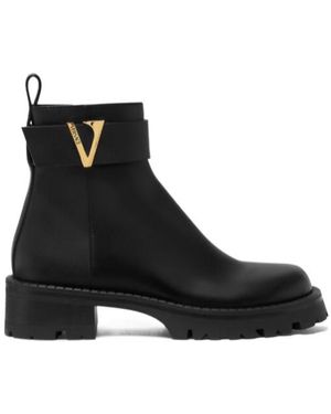 Versace Zip-Up Ankle Boots - Black