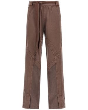 The Attico Elastic Waistband Casual Trousers - Brown