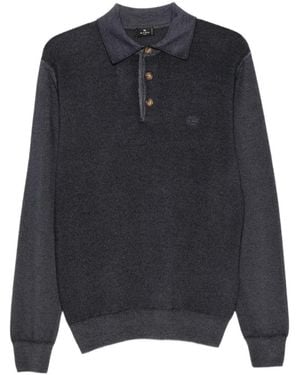 Etro Long-Sleeve Polo Shirt - Blue