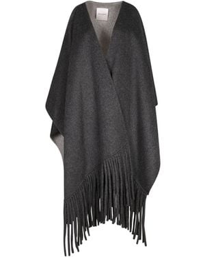 ERMANNO FIRENZE Fringed Cape - Black