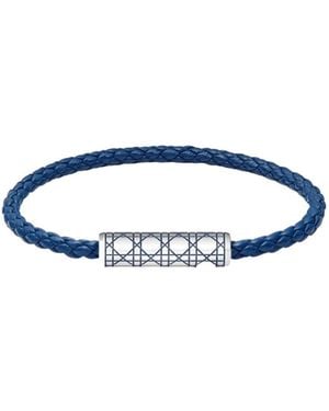 Dior Cannage Woven Leather Bracelet - White
