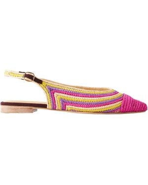 Gabriela Hearst Strength Crocheted-Raffia Ballet Flats - Pink