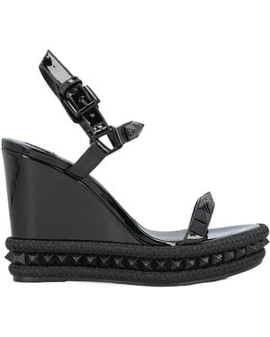 Christian Louboutin Pyraclou Studded Wedge Sandals - Black