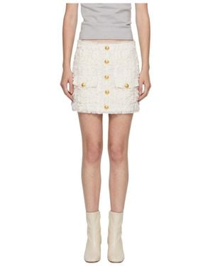 Marissa Chiara Button Detail Skirt - White