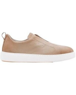 Santoni Suede Loafers - Brown