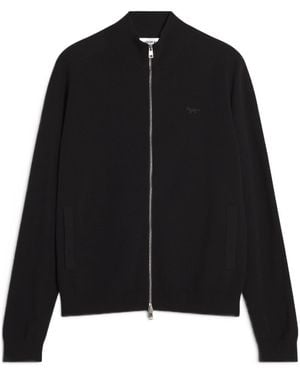 Maison Kitsuné Maison Kitsuné Zip-Up Knitted Cardigan - Black