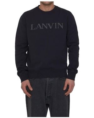 Lanvin Embroidered-Logo Sweatshirt - Blue