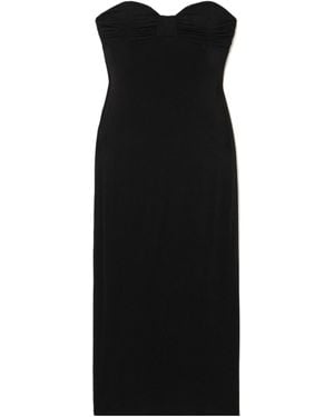 Magda Butrym Strapless Gathered Jersey Midi Dress - Black