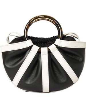 Coccinelle Round-Handle Leather Tote Bag - Black