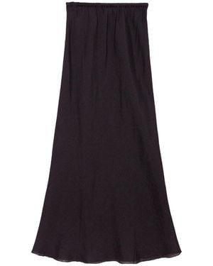 Baserange Semi-Sheer Linen Maxi Skirt - Black
