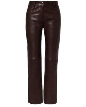 Magda Butrym Leather Straight Pants - Brown