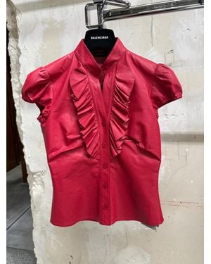 Balenciaga Ruffled Shirt - Red