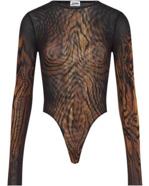 Jean Paul Gaultier The Wood Mesh Bodysuit - Brown