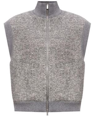 Peserico High-Neck Vest - Grey