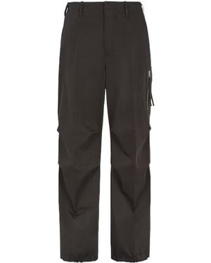 Fendi Logo Patch Straight-Leg Trousers - Black