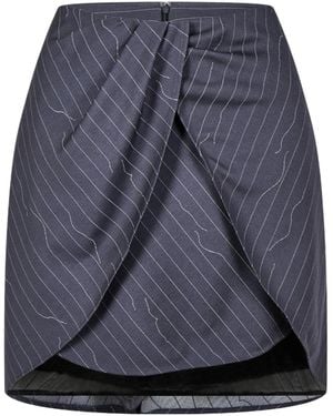 Off-White c/o Virgil Abloh Striped Midi Skirt - Blue
