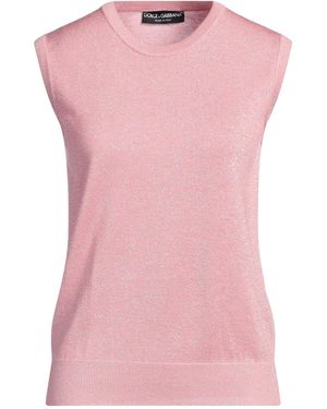 Dolce & Gabbana Metallic Sleeveless Knitted Top - Pink