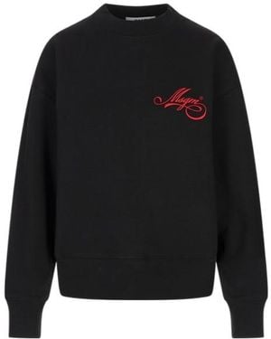 MSGM Embroidered Logo Crew-Neck Sweatshirt - Black