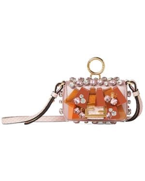 Fendi Satin Charm With Appliqués - Pink