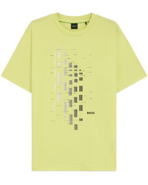 BOSS Logo Crew-Neck T-Shirt - Yellow