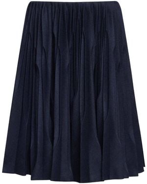 Alaïa Pleated Midi Skirt - Blue