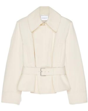 Givenchy Cropped Belted Jacket - Natural