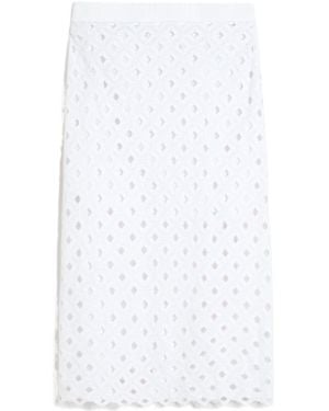 Max Mara Bchzorro Broderie Midi Skirt - White