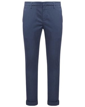 Dondup Mid-Rise Straight Leg Trousers - Blue