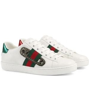 Gucci Safety Pin Casual Sports Shoes - White