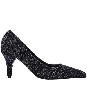 Prada 85Mm Knitted Court Shoes - Blue