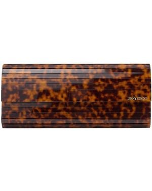 Jimmy Choo Tortoiseshell Acrylic Clutch Bag - Brown