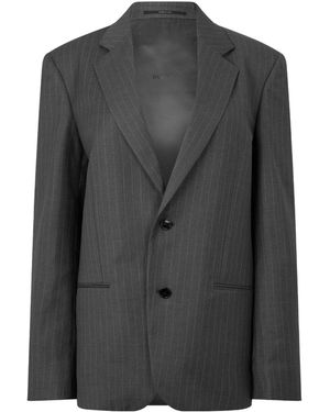Gucci Single-Breasted Pinstripe Blazer - Black
