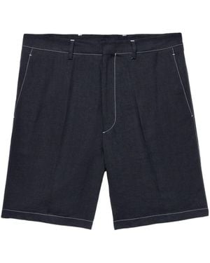 Prada Logo-Patch Bermuda Shorts - Blue