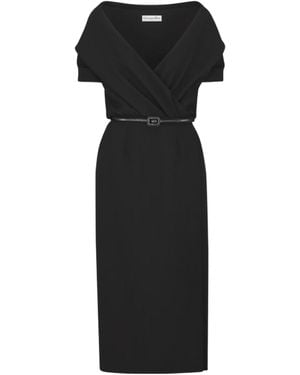 Dior Wraparound Mid-Length Dress - Black