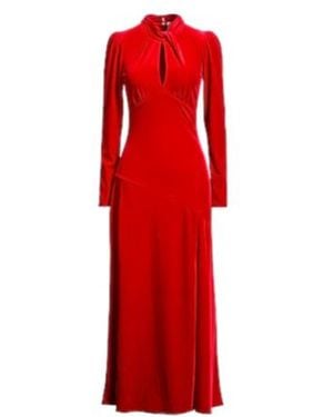 Ganni Velvet Dress - Red