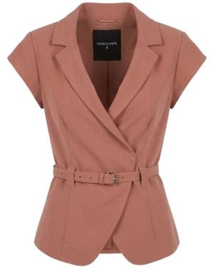 Patrizia Pepe Belted Short-Sleeve Jacket - Multicolour