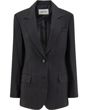 Tonywack Single-Breasted Notch-Lapel Blazer - Black