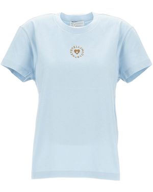 Stella McCartney Logo Printed Crewneck T-Shirt - Blue