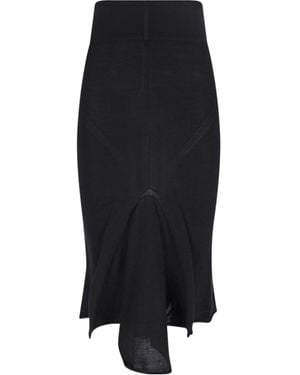 Rick Owens Asymmetrical Midi Skirt - Black