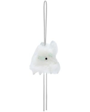 Loewe Rabbit Pom-Pom Bag Charm Keyring - White