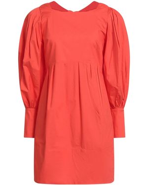 FARM Rio Solid-Color Long-Sleeve Dress - Red