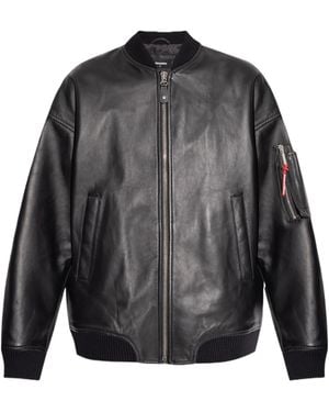 DSquared² Zip-Up Leather Jacket - Grey