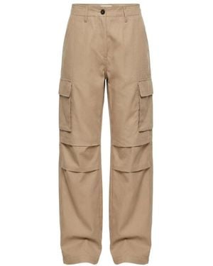 Coperni Tailored Wide Leg Overalls Casual Pants - Natural
