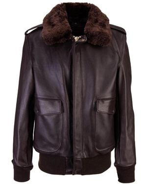 Schott Nyc Faux-Fur Collar Jacket - Black
